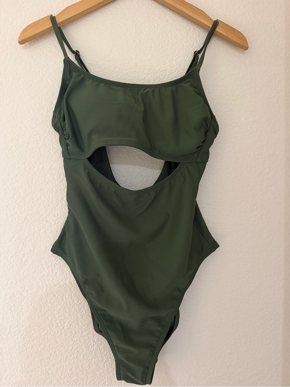 Shade & Shore Olive Green Cutout One-Piece Swimsuit